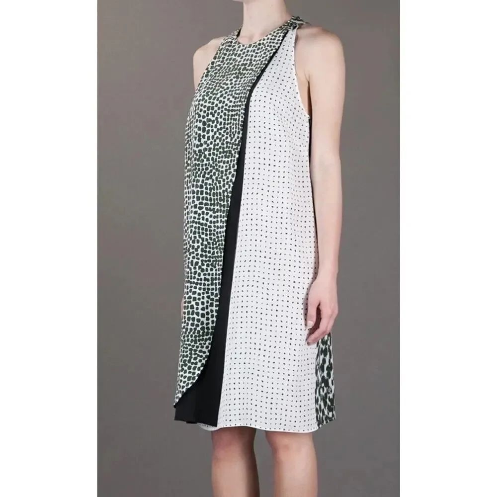 Stella McCartney Resort Mika Silk Drape Dress Size US 4 / EU 38 Multi Spot